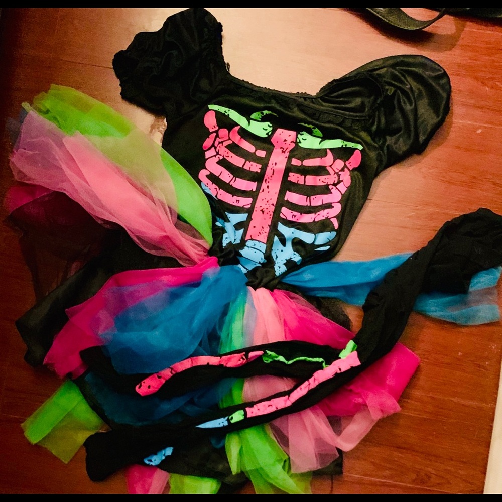 Teen neon skull costume